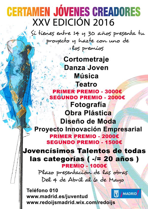 MADRID's tweet photo. Hasta el 6 de mayo puedes participar en la XXV edición del Certamen de Jóvenes Creadores. https://t.co/OAcsWlaHOW https://t.co/hTVWOIuVV9