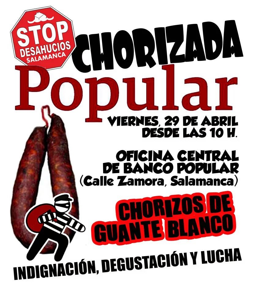 yayoflautas's tweet photo. Así ha celebrado @StopDesahucioSa #ChorizadaPopular, banco generoso con los partidos, implacable con los débiles https://t.co/3ZrOblgeG0