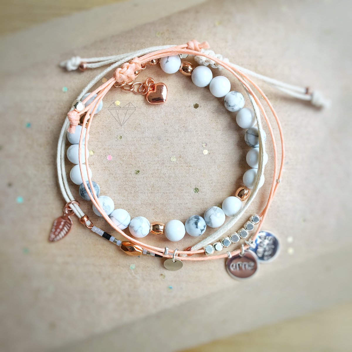 Mooie bestelde set met;
The inspiring bracelet,
The talisman bracelet
&amp; The stamped bracelet. #handmade #moederdag