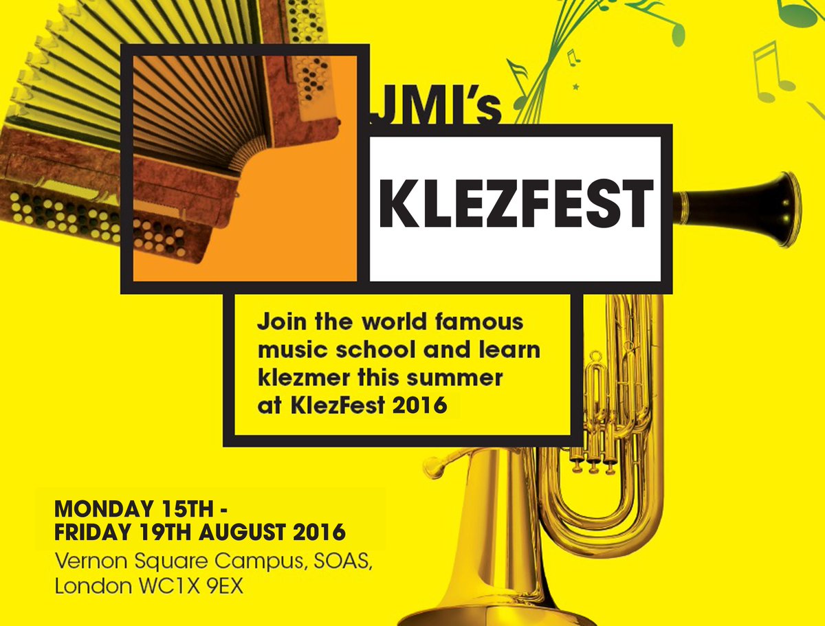 jewishmusicUK's tweet photo. May 1st Early Bird Discount Deadline for #Yiddish&amp; #Klezmer Summer Schools Book Now: https://t.co/2ncFtH62Jf #metsia https://t.co/LnMejAB3GD