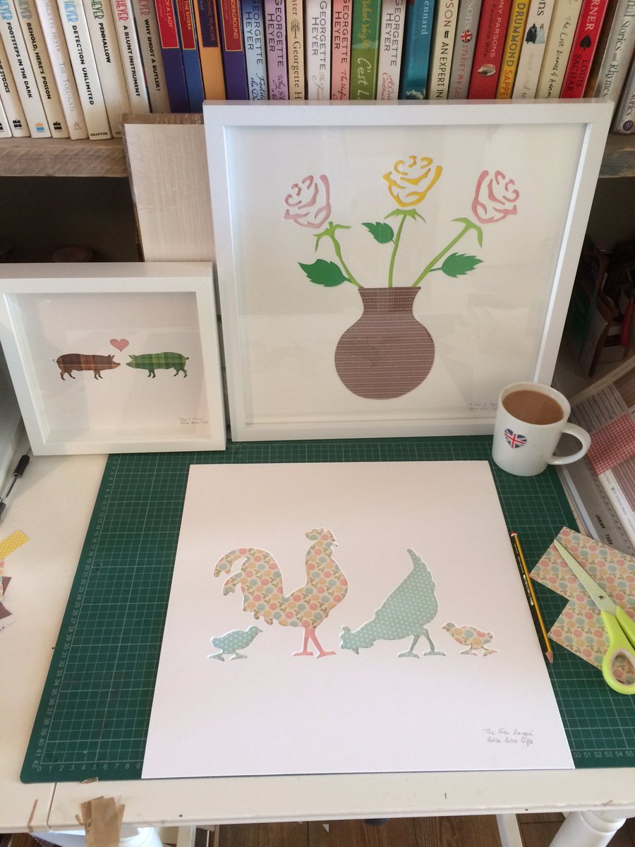 BellaBoho's tweet photo. A medium sized 'The Free Rangers' finished &amp; ready for framing ahead of Sunday's @BS4Market #originalart #mountart https://t.co/xjq9NxHkUM