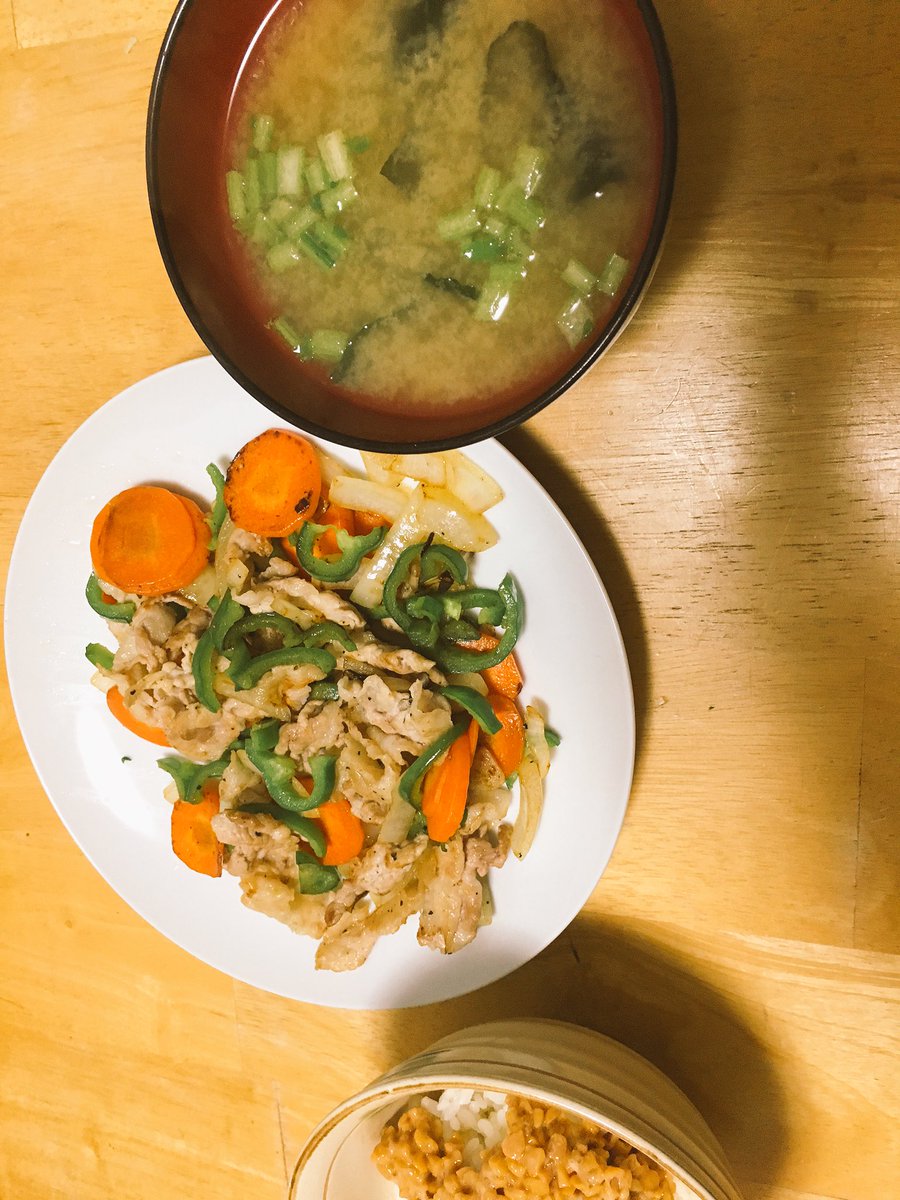 本日のご飯は 野菜炒めです 見た目は変わりませんが いつものサラダ油ではなく ご しまどりるのイラスト