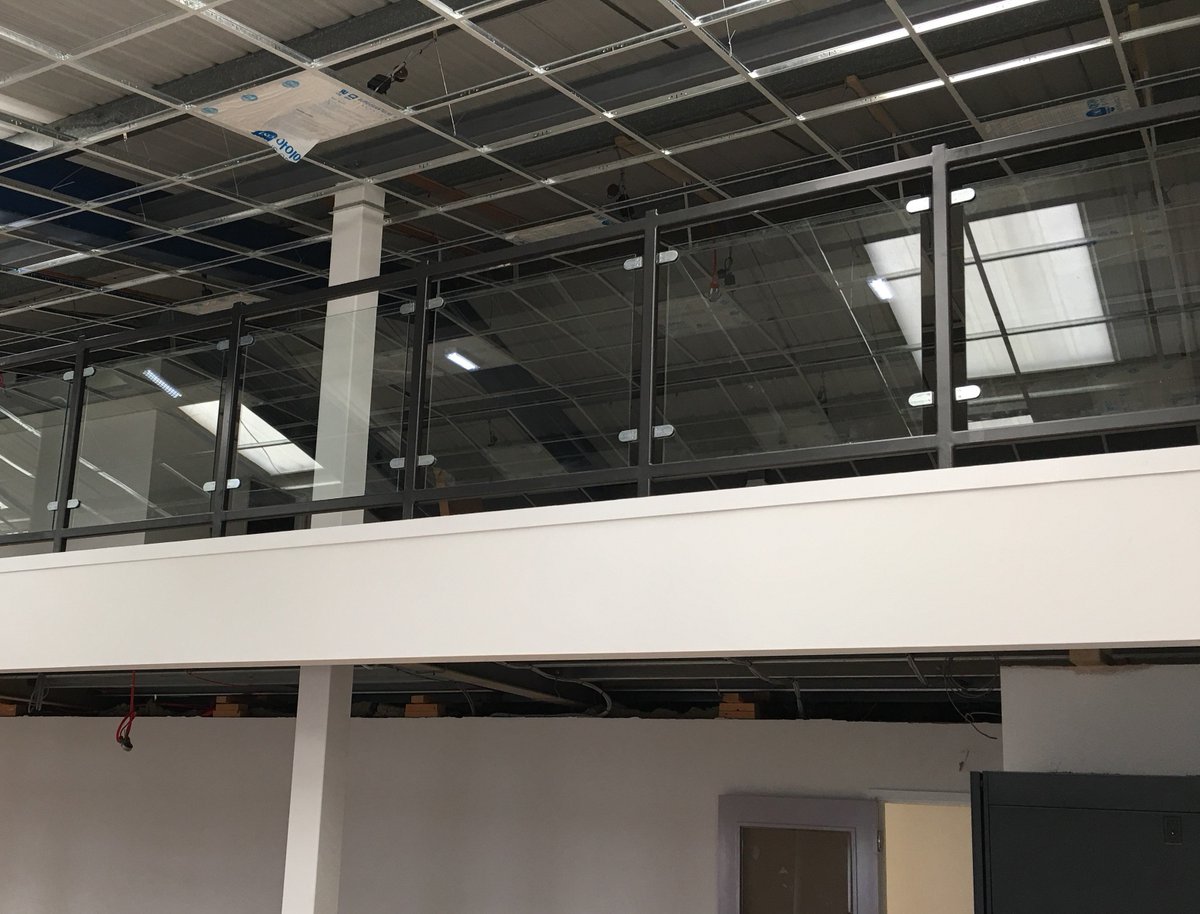 New offices for Carbrooke Accident Management almost complete with glass fronted mezzanine floor! #offices #diss