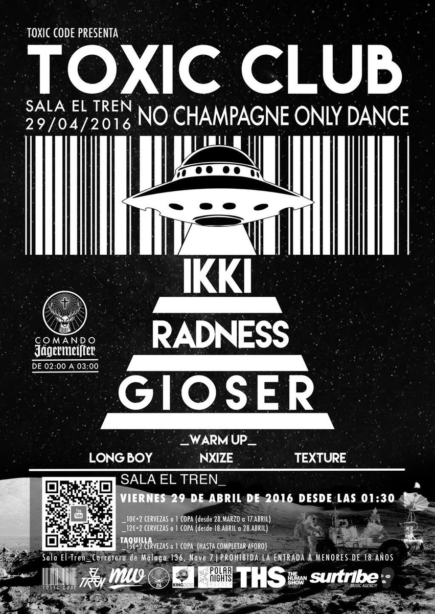 RADNESSmusic's tweet photo. Esta noche @TOXIC_CLUB_ Granada! 🔥 se lía buena con @Ikkiisback @GIOSER_MUSIC @nxize__ @LongboyDj @texturesound 💪🏼 https://t.co/VdUCPgfPhY
