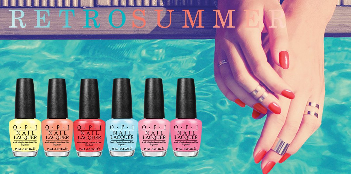 Colorforevernb's tweet photo. Retrouvez courant Mai la nouvelle collection Retro Summer d’OPI ! #OPI #ColorForever #Summer #nailbar https://t.co/fSPehSWzrB