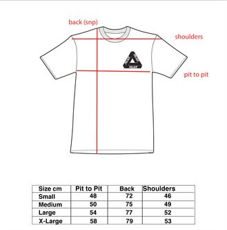 Palace T Shirt Size Chart