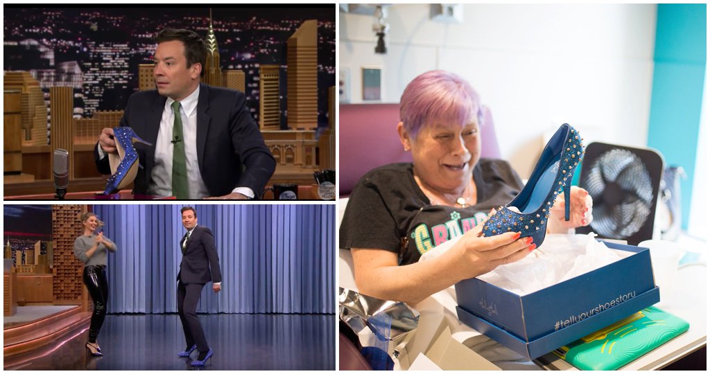 HealingHeel's tweet photo. @jimmyfallon the next time you walk the runway try it in #healingheels and help a kicka** cancer fighter! https://t.co/dYUUrJQJkR