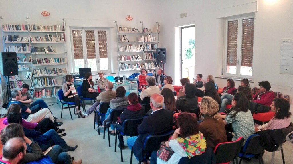 Marie-Aude Murail in #IFPalermo con Maria Giaramidaro, M.Bologna, Giovanni Lo Monaco, S. Marino #AUTORIinCITTÁ