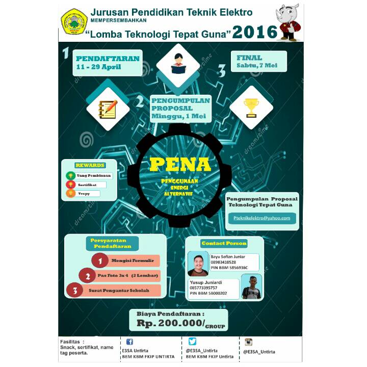 Yuk SMA SMK seprovinsi banten ikut lomba teknologi tepat guna yang di adakan oleh pendidikan teknik elektro untirta