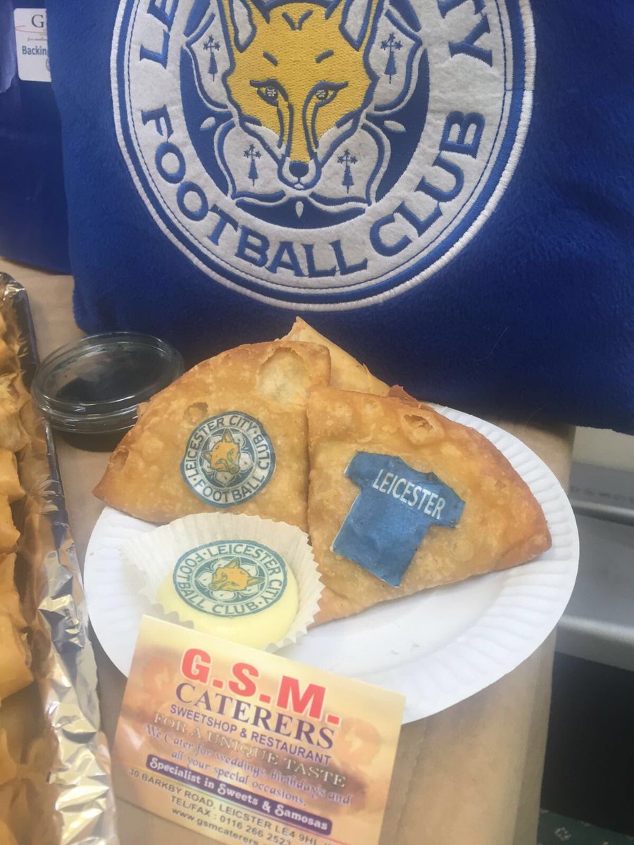 We're backing the blues at GSM with specially made samosas and Indian sweets <a href="/LCFC/">Leicester City</a> @Leicester_Merc #backingtheblues