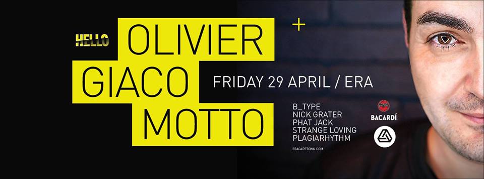 vibescout's tweet image. Hot Event: @ERACapeTown &amp;amp; #HelloTechno presents @ogiacomotto &amp;amp;&amp;amp;. @WotzupCapeTown bit.ly/26AsF0O #firelineup