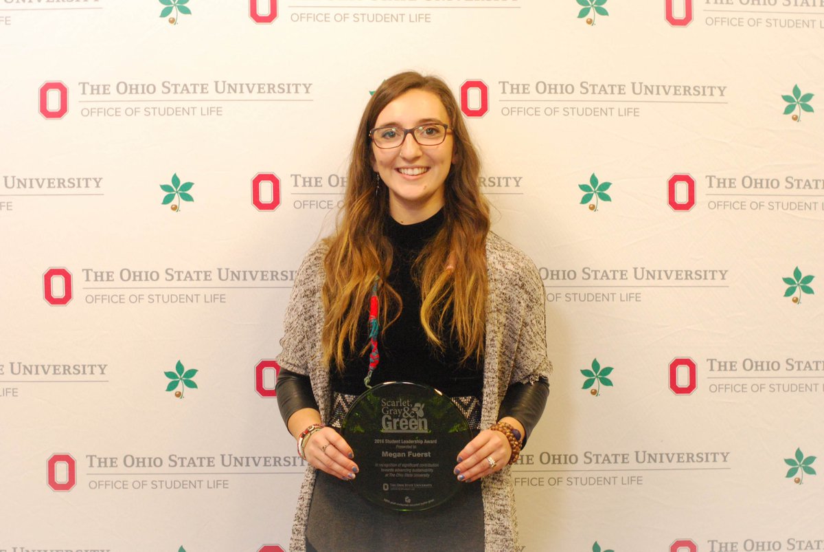 greenbuckeyes's tweet photo. Congratulations Megan Fuerst for winning the Scarlet, Gray&amp;Green Student Leadership Award! https://t.co/Q3fp7Uy410 https://t.co/SbPr9f4vV0