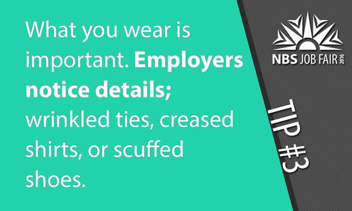 NBSJobFair16's tweet photo. #CareerTip #NBSJobFair2016 #LetsGetEmployed https://t.co/KsWsj2GUnG