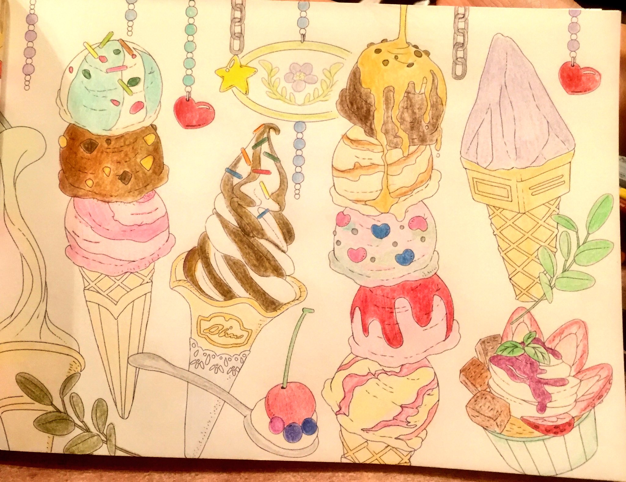 Twitter 上的 ゆうこ ぬりえ アイスクリームができた あんまり 美味しく見えない 世界のsweets Dishes 大人の塗り絵 西脇エリ T Co Ryfqwvqbsc Twitter