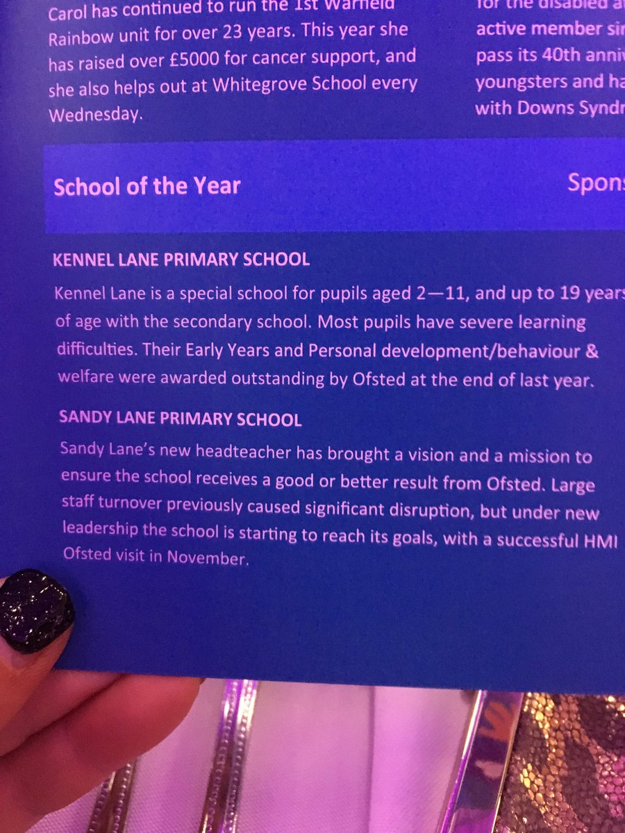 We're one of two finalists for 'School of the Year' for 'Pride of Bracknell Forest' 😊 Proud whatever the outcome!