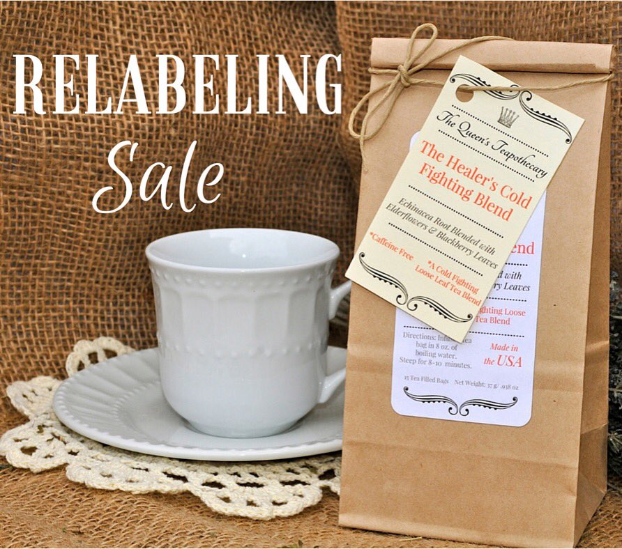 QueensTeapot's tweet photo. #RELABELING #SALE✨45% off all samples and tin tie bags of #tea with our old labels! WHILE SUPPLIES LAST! #Giftformom https://t.co/9368be5lfh