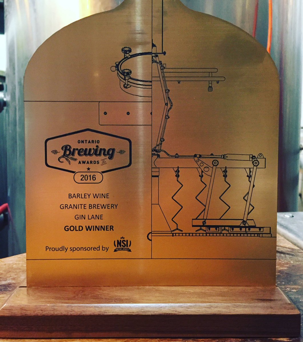 GraniteBrewTO's tweet photo. Our Gin Lane won gold last night @ the Ontario Brewing Awards in the Barley Wine category! https://t.co/AP9taThulo