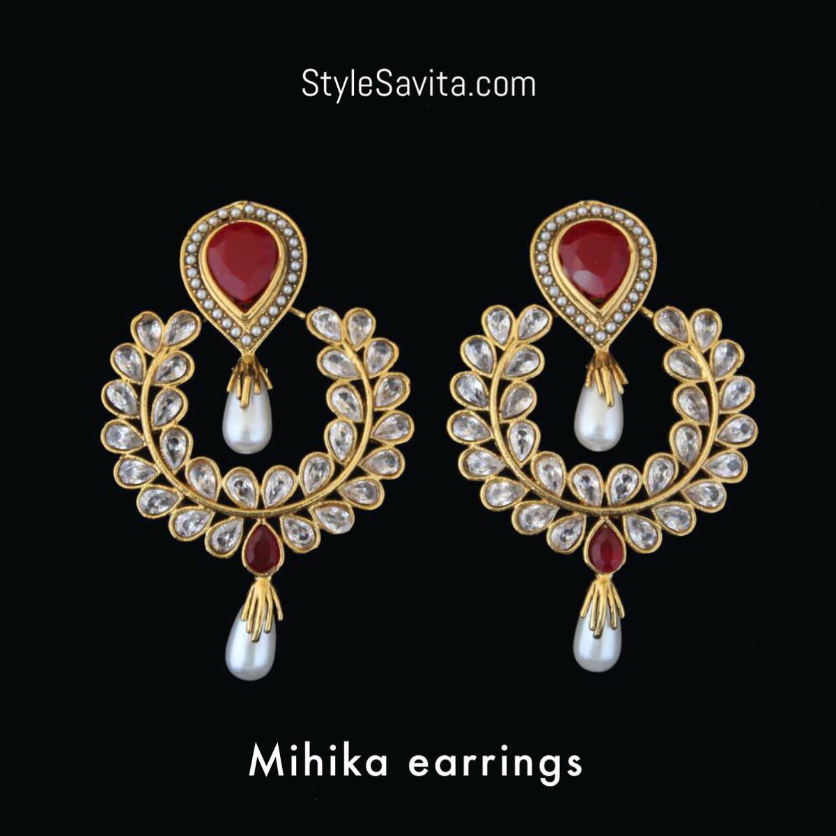 StyleSavita's tweet photo. These red Mihika earrings come in more colours online. Take a look &amp; they're just £15 > https://t.co/DQdoWUF4Vp https://t.co/kgtLddYTJj