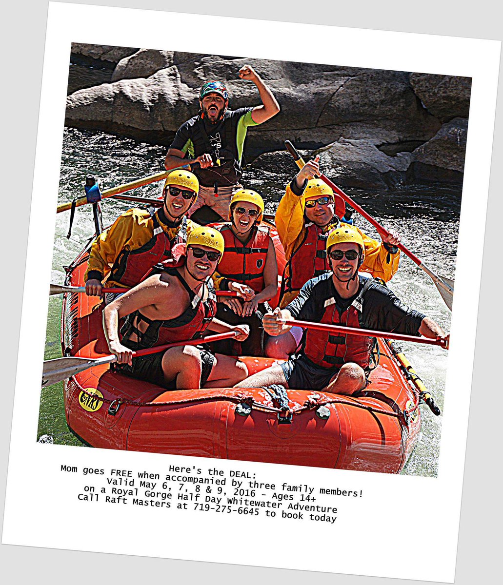RaftMasters (@raft_masters) on Twitter photo Offer good May 6-9th
Call for groups less than 4
📞719-275-6645
#MothersDay #MothersDayGift #rafting <a href="/travelingmoms/">travelingmoms</a> Offer good May 6-9th
Call for groups less than 4
📞719-275-6645
#MothersDay #MothersDayGift #rafting <a href="/travelingmoms/">travelingmoms</a>