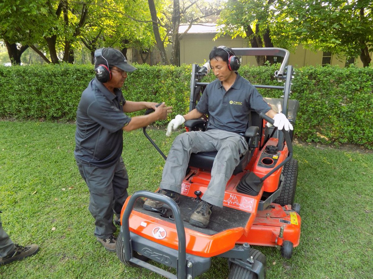 ApGolmei's tweet photo. HG Shamungou training gardeners with new machinery today @CWGC Imphal War Cemetery, India https://t.co/0WRsAsHDRh