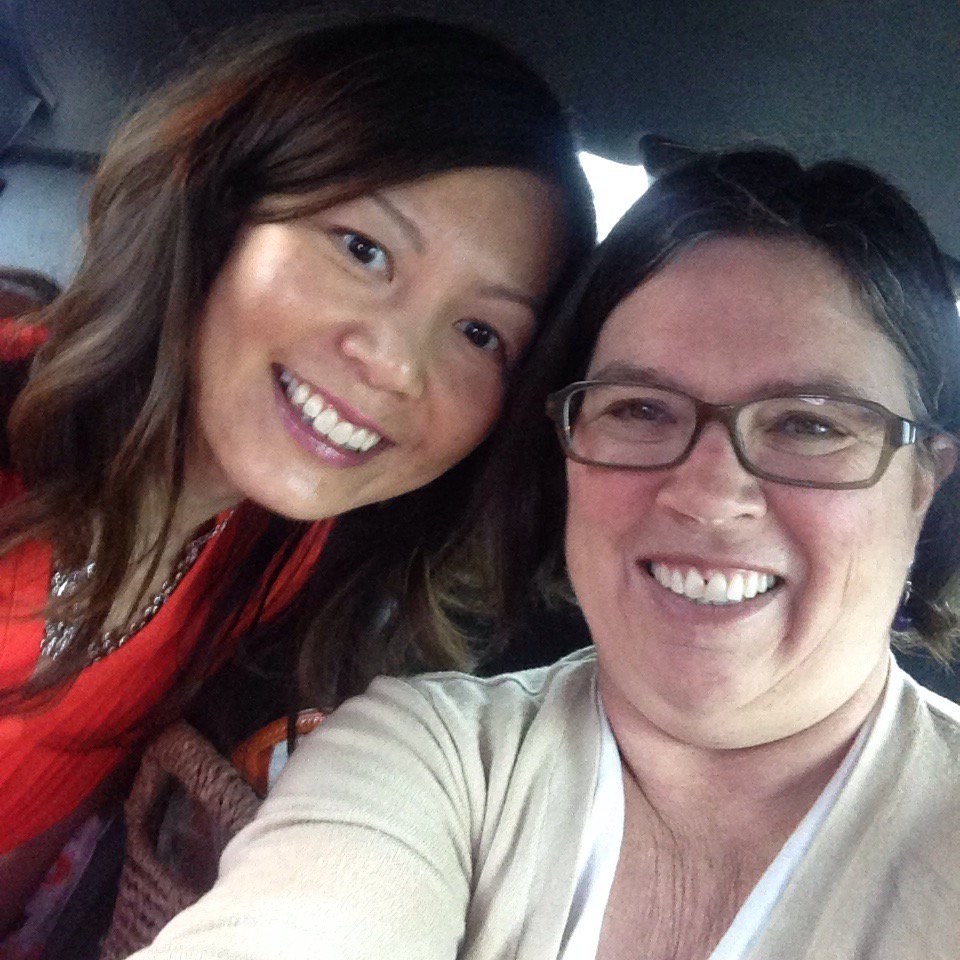 JaniceBiehn's tweet photo. So great to reconnect with my old friend @suemahRD. Thanks for the @AmazingInsideOJ breakie and limo to work! https://t.co/c2nH3NpLwk