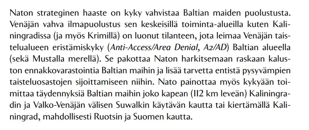 AndreasTurunen's tweet image. Nykyisellään NATO kiertäisi kriisitilanteessa Kaliningradin mahdollisesti Suomen ja Ruotsin kautta. #selvitys #turpo