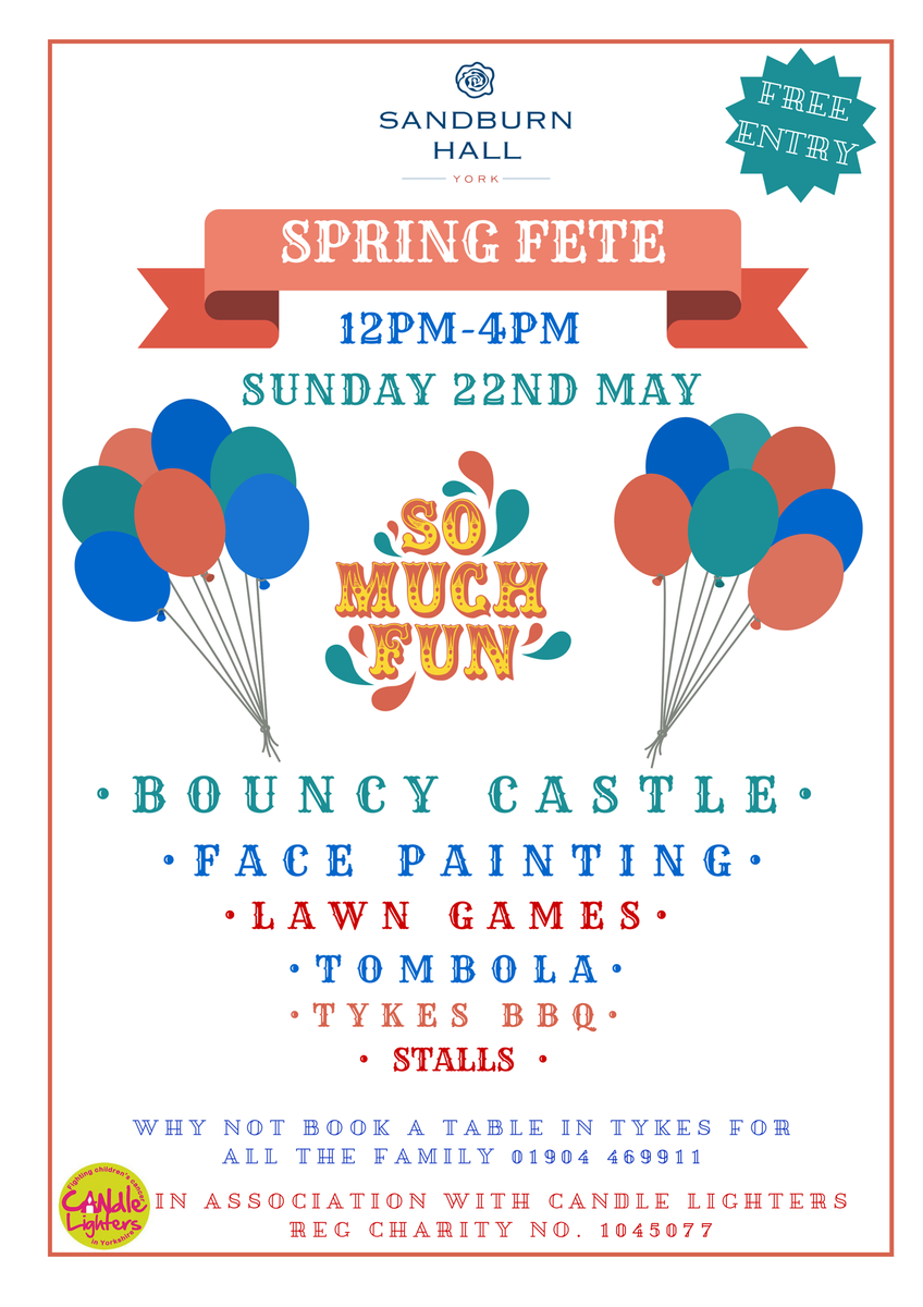 Come along to our Spring Fete on Sunday 22ndMay and support the wonderful <a href="/candles_lighter/">Candle Lighters</a> charity! #yorkhour #York