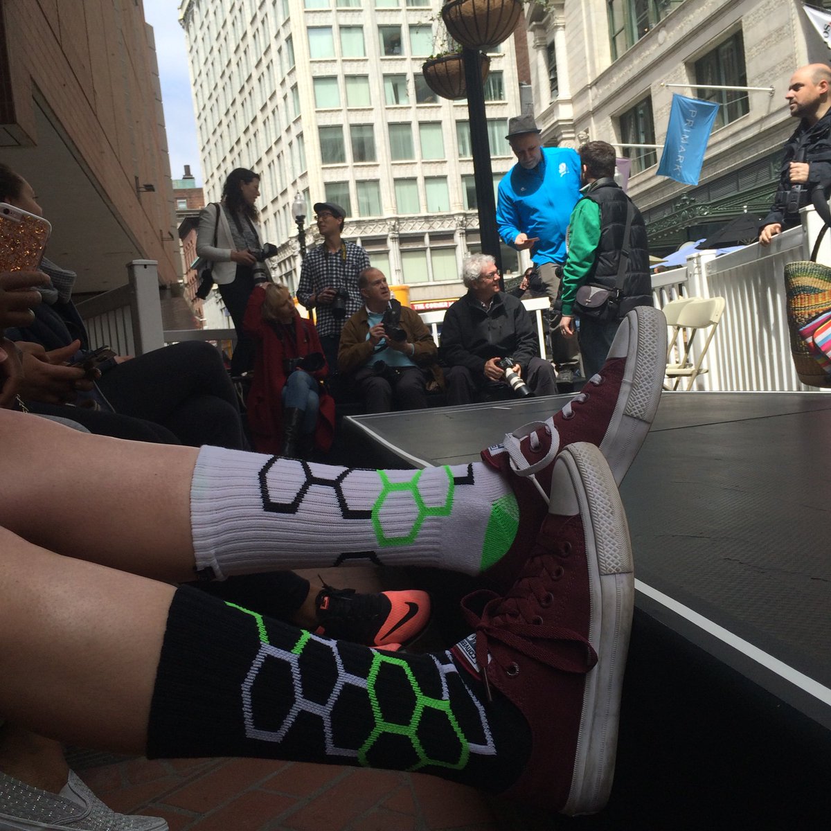 NeonBandits's tweet photo. Getting #runway ready at #Bostons #OpenRunway. @Converse @Macys https://t.co/SrOZVxDQDw