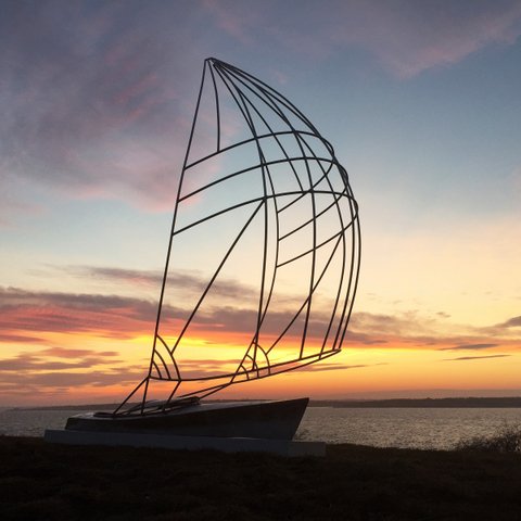 We have a new addition to The Lawn! The piece of sculpture is titled "Downwind" by local artist Peter Diepenbrock.