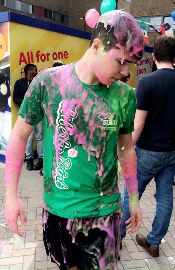 LibertyPointHC's tweet photo. Here's some photos of the 3 halls committee members that were gunged earlier! https://t.co/IWJ0J5YrWn