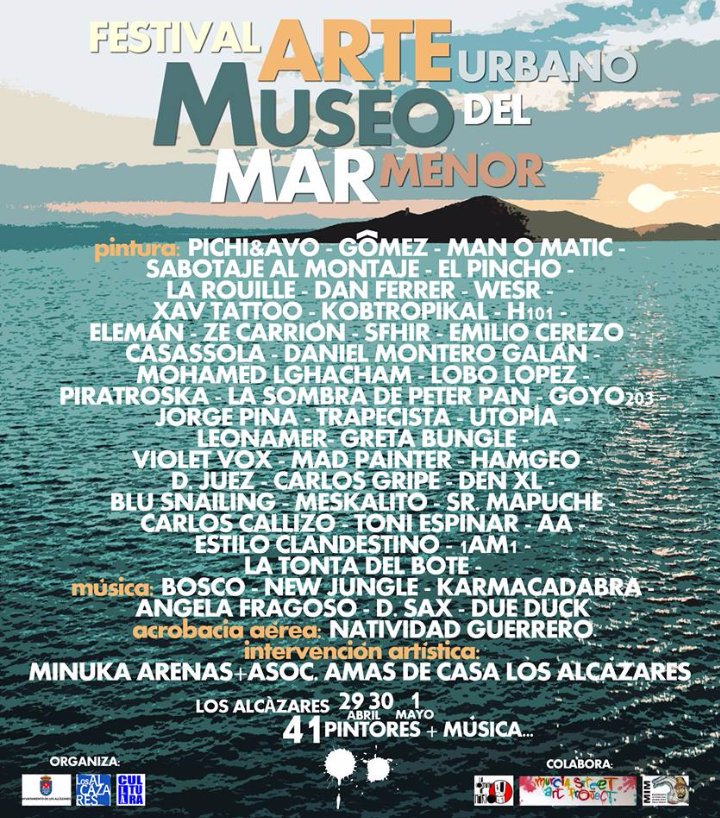 KCFonkie's tweet photo. Comienza Festival de arte urbano #MUMAM(MuseoDelMarMenor)con nuestro artista @hamgeoart aportando tipografía y color https://t.co/zm31cNTlse