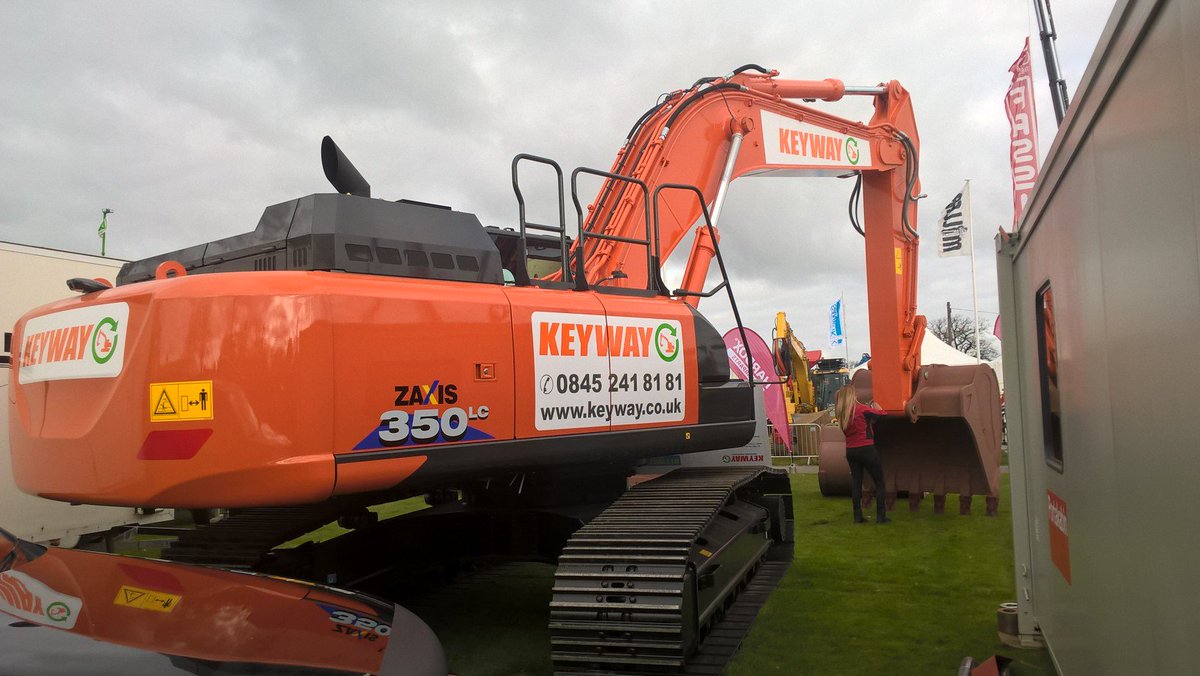 KeywayGroup's tweet photo. Keyway's advert proudly displayed on our brand new Hitachi ZX350LC-6 at the Scotplant Show in Edinburgh https://t.co/UX0ABOOVjN