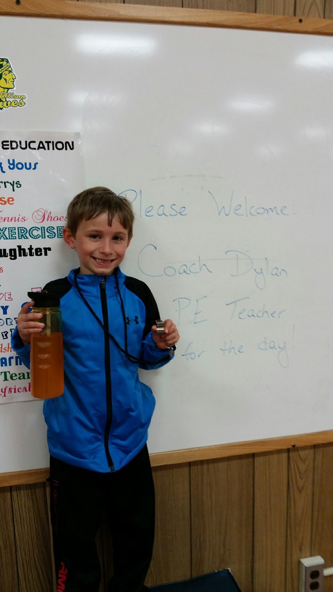 Dylan!  PE teacher for the day!  #ellisonrocks #SJSD proud