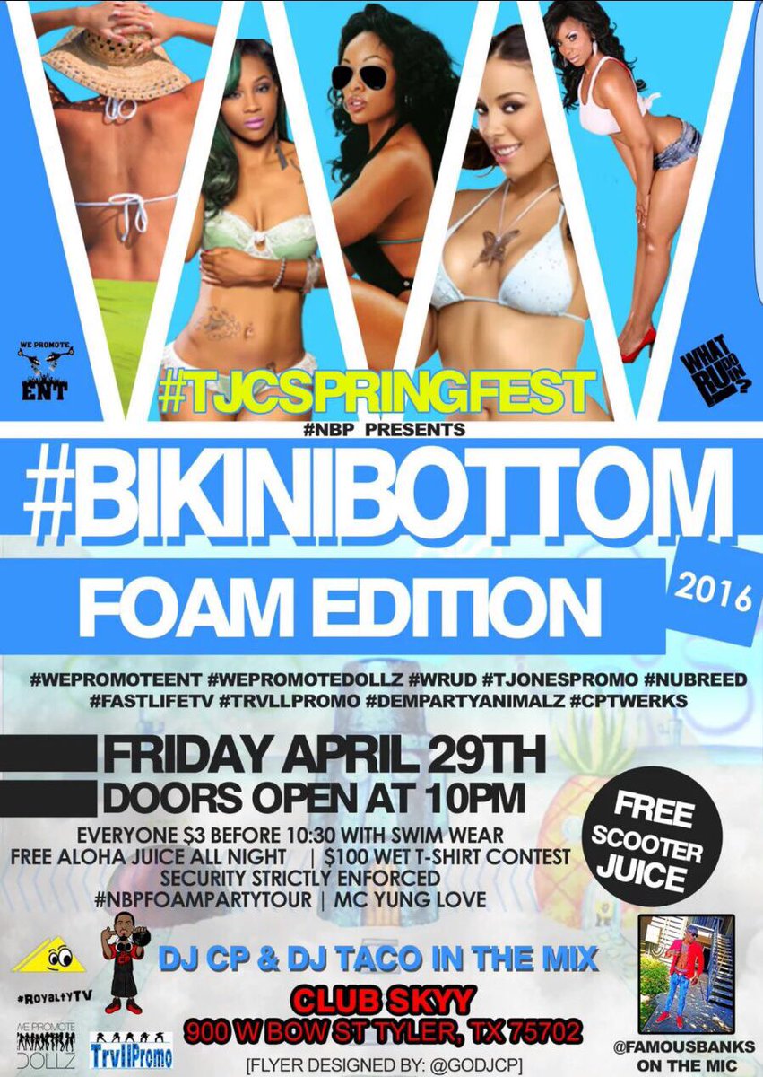 drethedj4's tweet photo. TONIGHT 😈💦👙 #BIKINIBOTTOM2k16 https://t.co/M687BSX3Vm