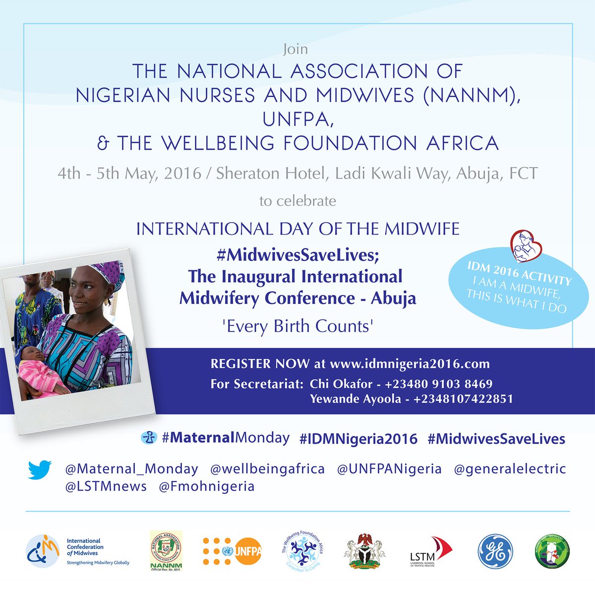Titibiliki's tweet photo. #IDMNigeria2016: First Ever Global Midwifery Conference On 4-5 May In Abuja
https://t.co/aX8EobB8U7
@IDMNigeria2016 https://t.co/CNn7VuUt9y
