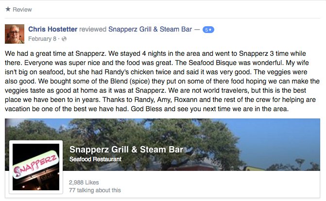 SnapperzM's tweet photo. The highest form of flattery comes from our customers who review us. #snapperz https://t.co/JG7GDtIVda