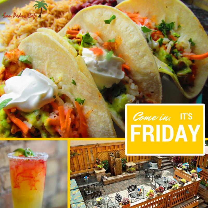 sanpedrocafe's tweet photo. It's the weekend! San Pedro Seafood Tacos and the sun is shining! https://t.co/gExBcrDkNb