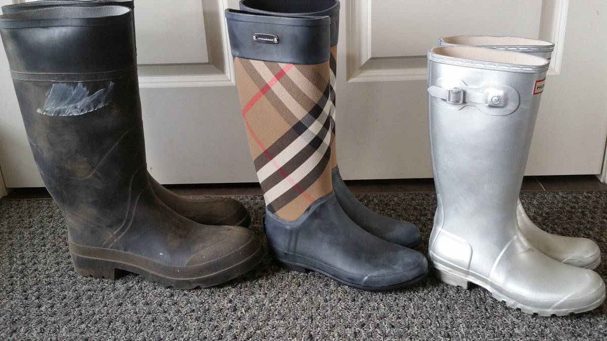 ronk44's tweet photo. My boots @CanadianTire @adelemcq  @Burberry, Averys @HunterBoots, who do you think cleans the horse pasture? https://t.co/BX3Wt3rube