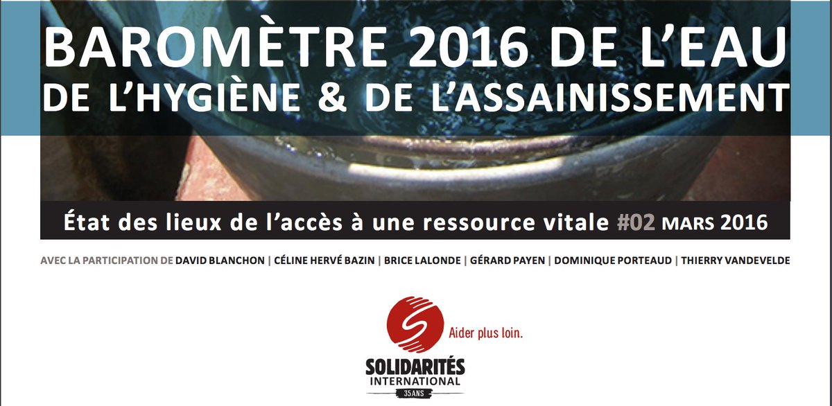 L'ONG #Solidarités #internationales dévoile #baromètre 2016 #eau #hygiène #assainissement ow.ly/4nfhFh