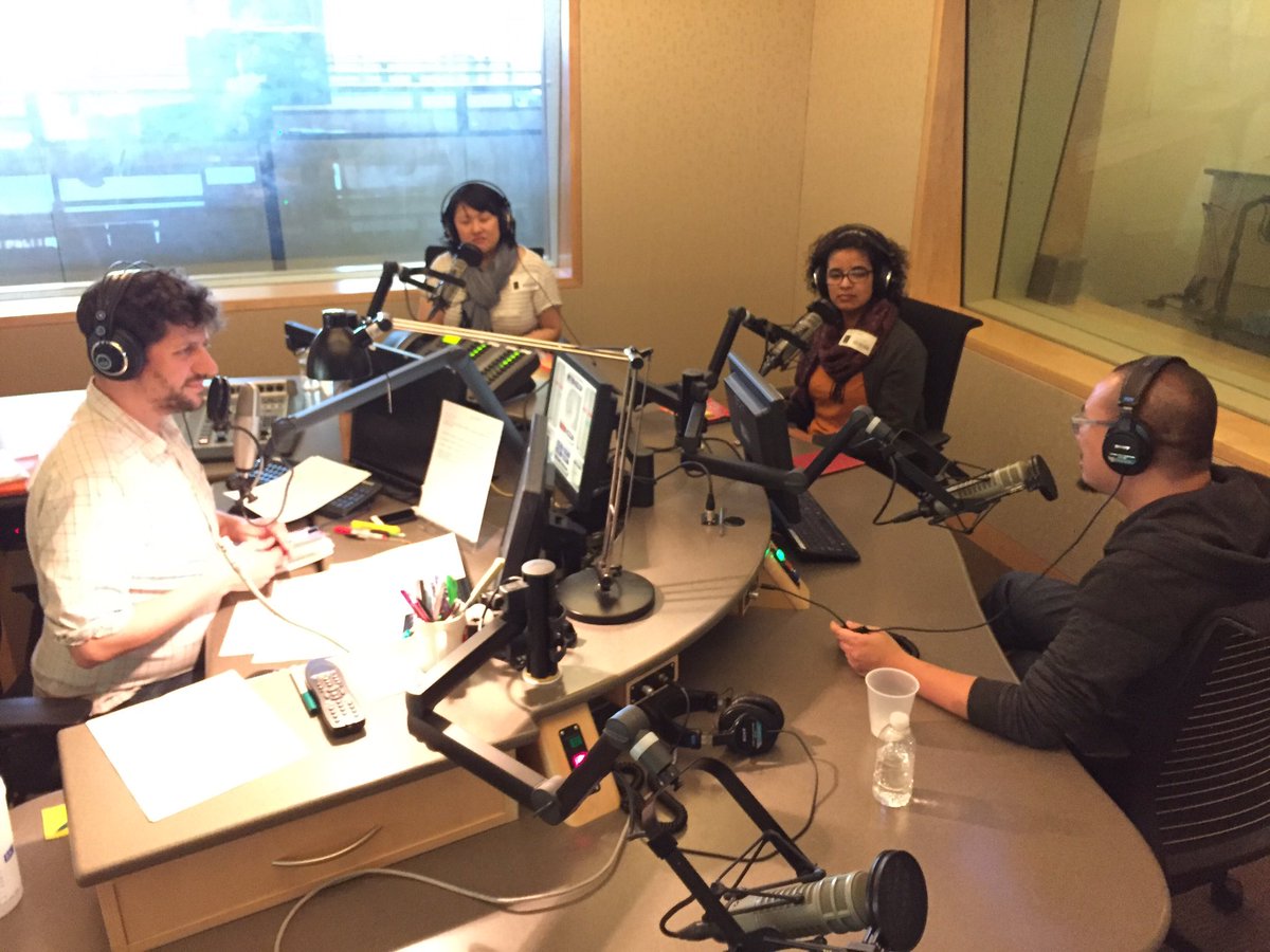 onmprnews's tweet photo. Sun Yung Shin, Venessa Fuentes, & Bao Phi in the studio with host @webertom1. https://t.co/JC8CAeaSMP