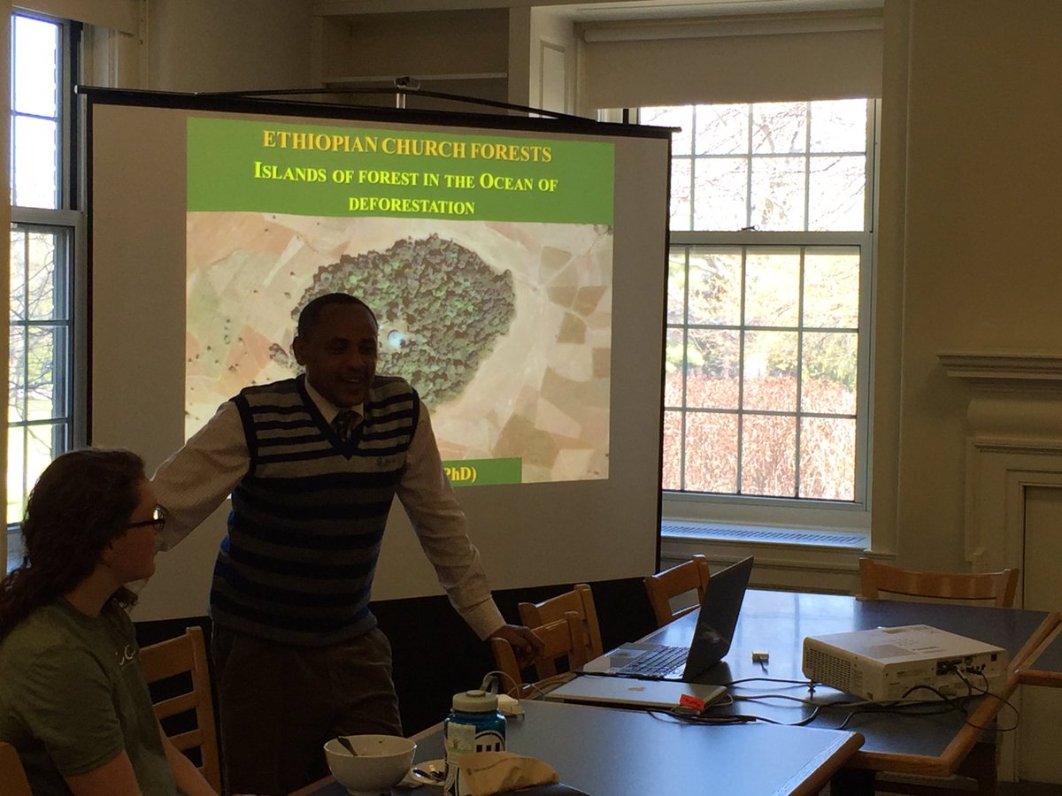 SteveAtColby's tweet photo. Dr. Wassie came all the way from Ethiopia for #CLAS2016 to talk about Ethiopia's church forests https://t.co/NznCjXNTU8