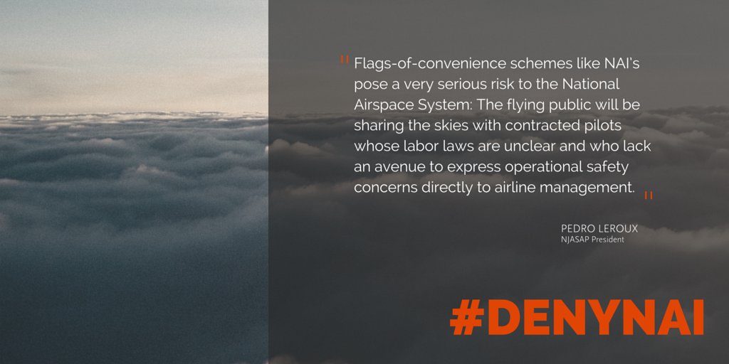 NJASAP's tweet image. .@realdonaldtrump Protect Aviation Jobs: DOT must reverse course on Norwegian Air | bit.ly/1TAs20d #DenyNAI
