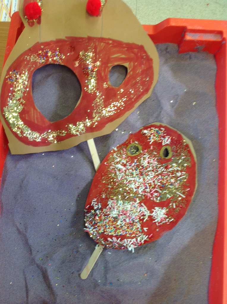 yr2PDCS's tweet photo. We have made The Very Hungry Caterpillar masks with a range of materials this week #artscrafts #independentactivity https://t.co/zDMyjl38rp