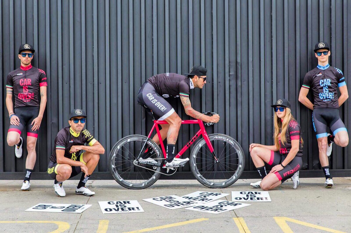 VirginiaCance's tweet photo. ||| New "CAR IS OVER!" cycling kit is out now ||| [[[ For size info and pre-order: shop@irdmodena.com ]]] #ird https://t.co/Z3ndVMCDeu