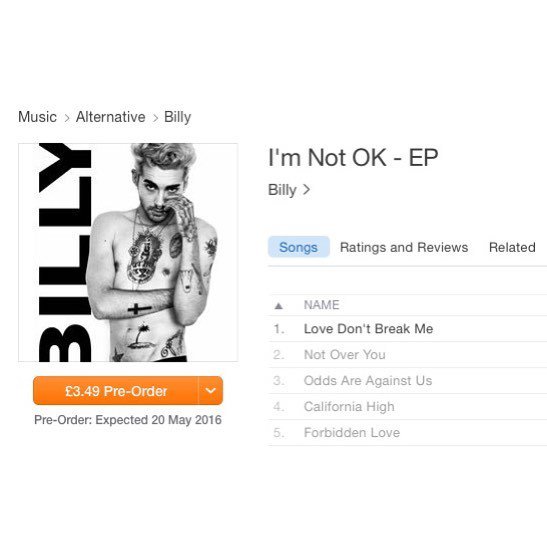 billyisnotok's tweet image. It's time! Pre-order my EP today and get #LDBM now. It's finally yours … ift.tt/24q8SiN