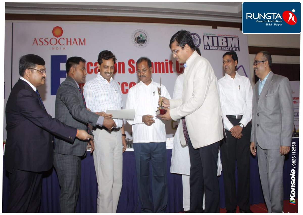 RungtaEducation's tweet photo. #RGI with its prowess in #TechnicalEdu. is conferred #BestTechnicalEducationInstitute of the Year Award by #ASSOCHAM https://t.co/fX8vL3zMpV