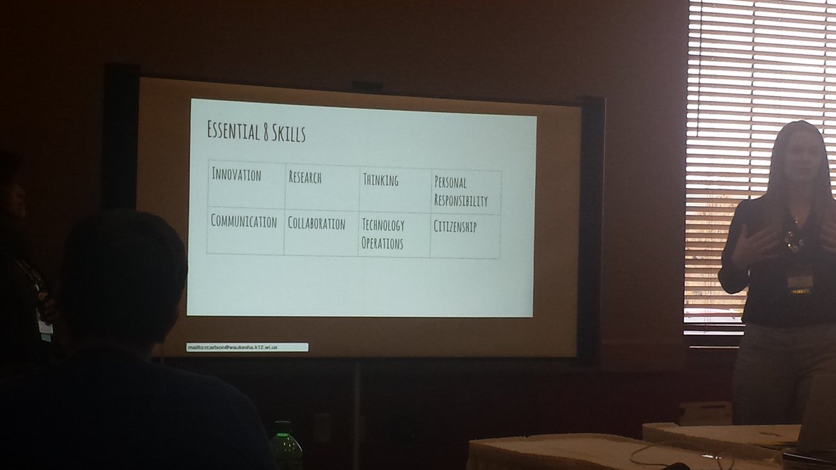 jim_mclure's tweet photo. Learning about Project-based learning @WaukeshaSTEM @waukeshaschools. Essential skills gained! #isn2016 #pbl https://t.co/c9shYglqyb