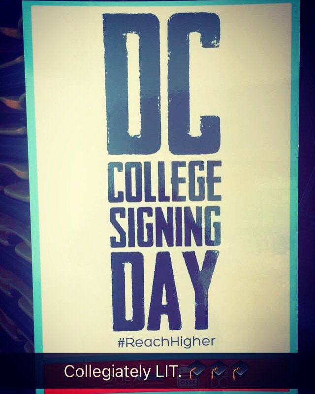 ImFirstGen's tweet photo. Well, College Signing Day event is over. Boy, was that a fun time! #ReachHigher #CollegeReadyDC #FirstGen https://t.co/XTJAKy3B5J