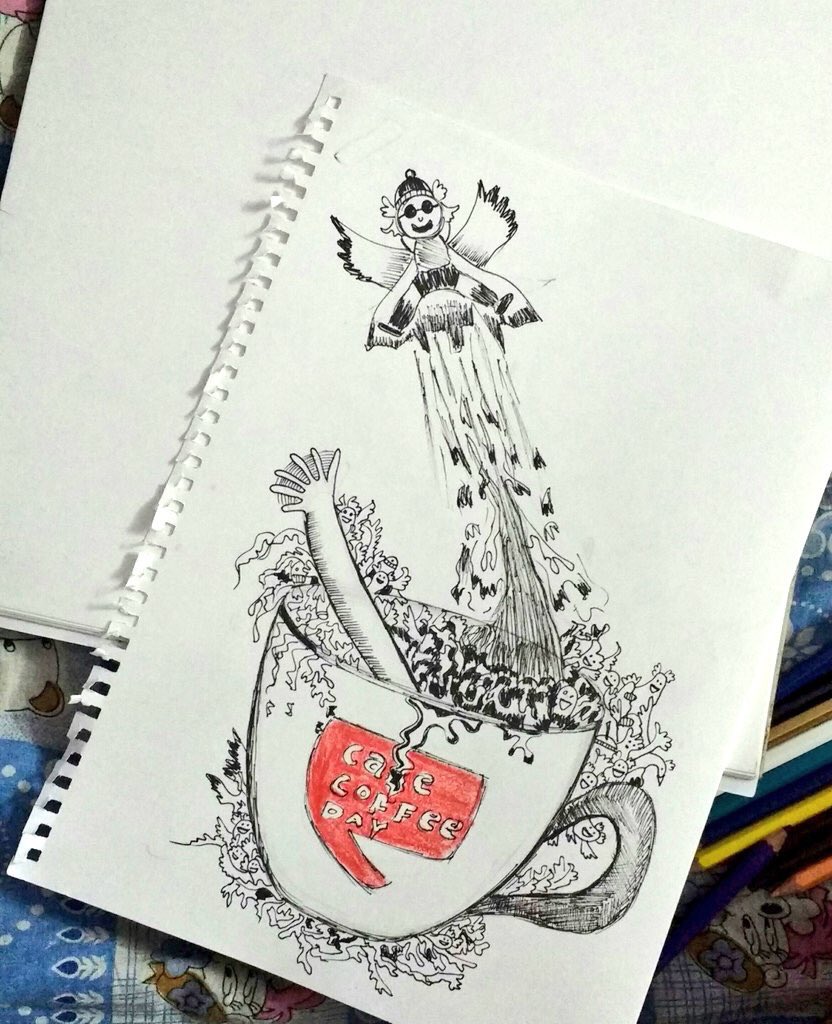 CafeCoffeeDay's tweet photo. Take a look at this fantastic doodle by @TweetyIzHere. Feeling inspired? Share your art using #CCDoodles and win! https://t.co/09GniOXIFS