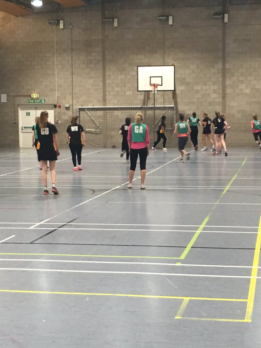 GeogLangley's tweet photo. @langleyschool Staff vs Yr11 netball match earlier this evening! Staff were being run ragged! https://t.co/vvcLJ5C4Ou